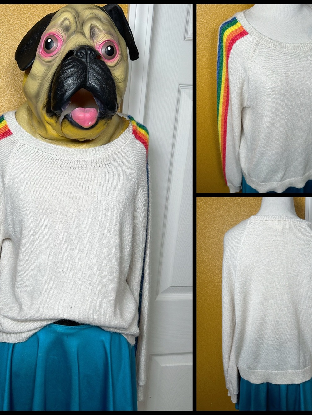 CLOUD CHASER, rainbow sleeved sweater!!